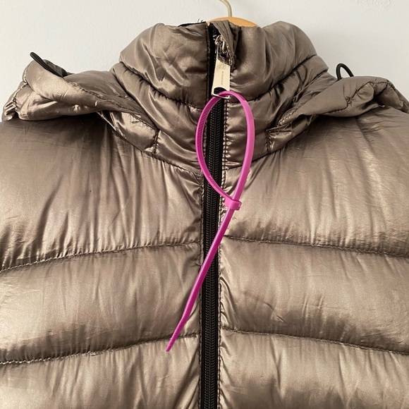 Andrew Marc Premium Down Packable Quilted Gray Hooded Full Zip Puffer Jacket S - Picture 4 of 16